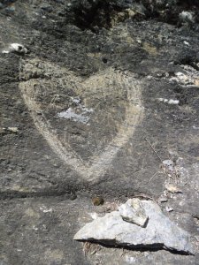 mountain heart on the rock